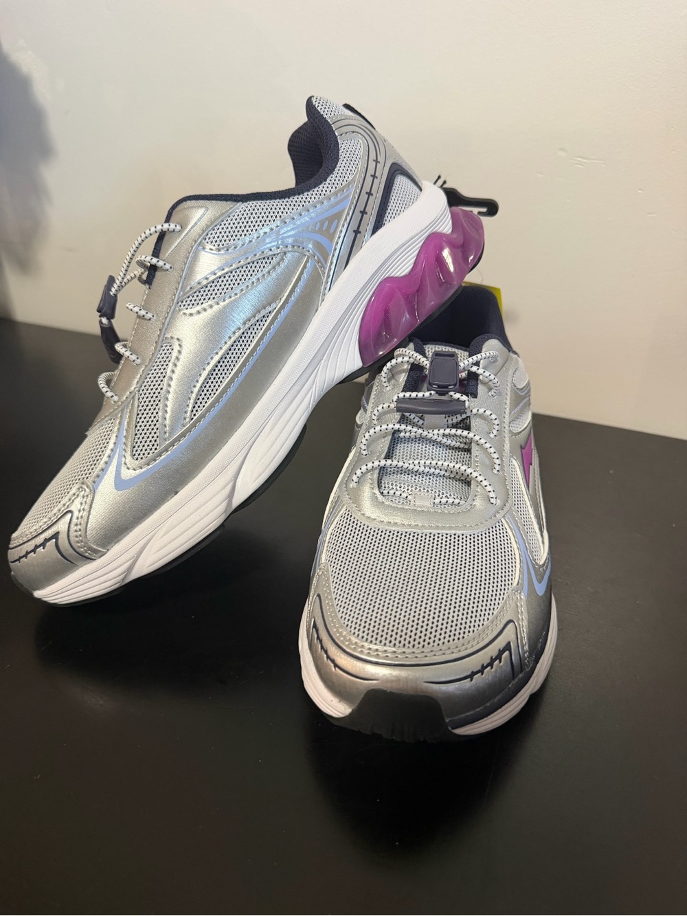 Avia Silver Sneakers with Purple Accent